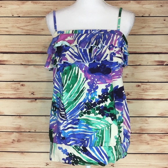 Lane Bryant Tops - Lane Bryant Tropical Tank Top Convertible 14/16